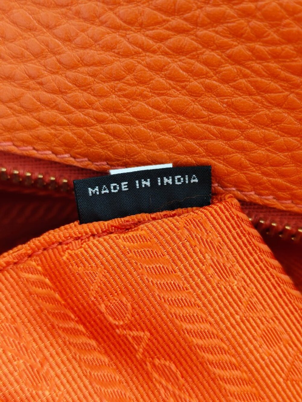 Prada Orange Vitello Daino Leather Large Satchel Handbag - Picture 14 of 16